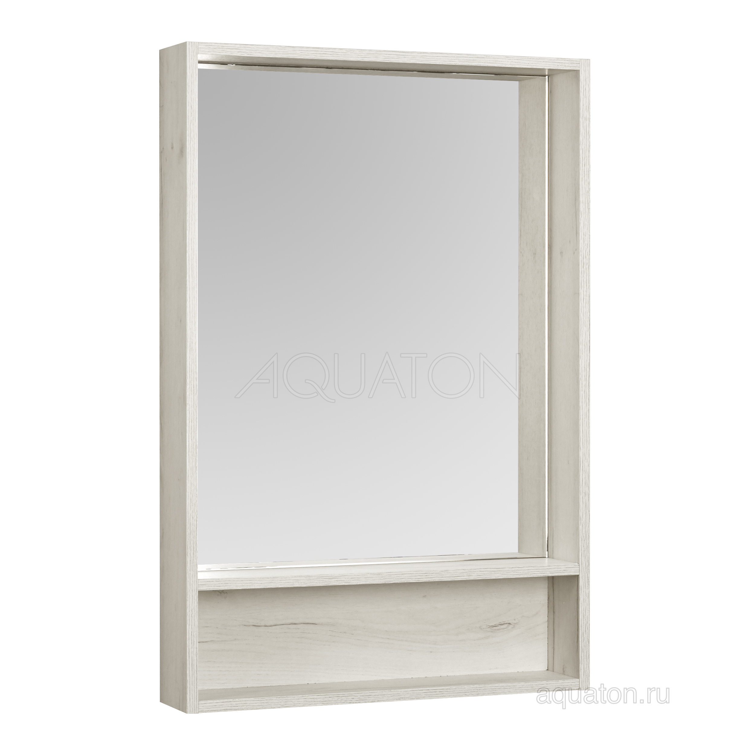 Зеркальный шкаф Aquaton Флай 60 белый, дуб крафт 1A237602FA860 от магазина Водолей в г. Сергиев Посад