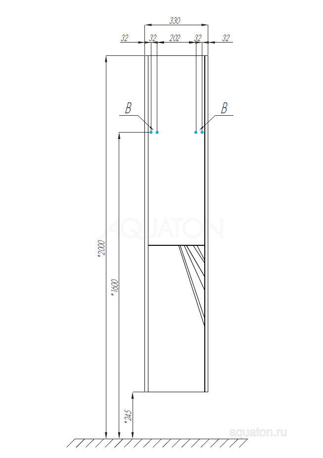 Шкаф - колонна Aquaton Сакура левая ольха наварра, белый глянец 1A219903SKW8L от магазина Водолей в г. Сергиев Посад