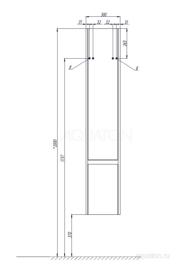 Шкаф - колонна Aquaton Капри правый белый глянец 1A230503KP01R от магазина Водолей в г. Сергиев Посад