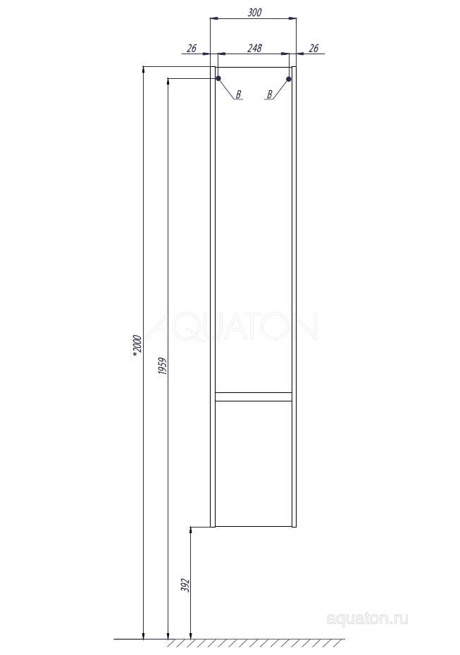 Шкаф - колонна Aquaton Стоун грецкий орех 1A228403SXC80 от магазина Водолей в г. Сергиев Посад