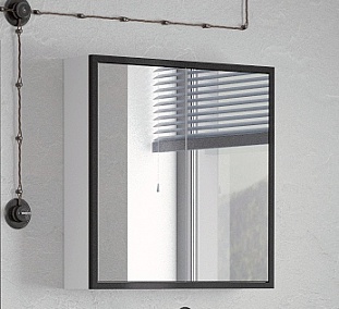 Зеркало-шкаф "Айрон 70", черный/белый Corozo от магазина Водолей в г. Сергиев Посад