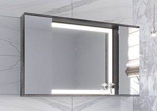 Зеркало-шкаф LED "Дэрри 100", бетон / цемент, 2 части Stella Polar от магазина Водолей в г. Сергиев Посад
