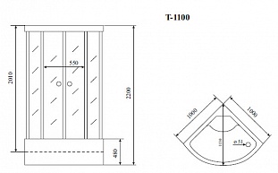 ������� ������ Timo Comfort Fabric Glass 100*100*220  (T-8800F) �� �������� ������� � �. ������� �����