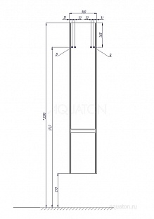 Шкаф - колонна Aquaton Капри правый белый глянец 1A230503KP01R от магазина Водолей в г. Сергиев Посад